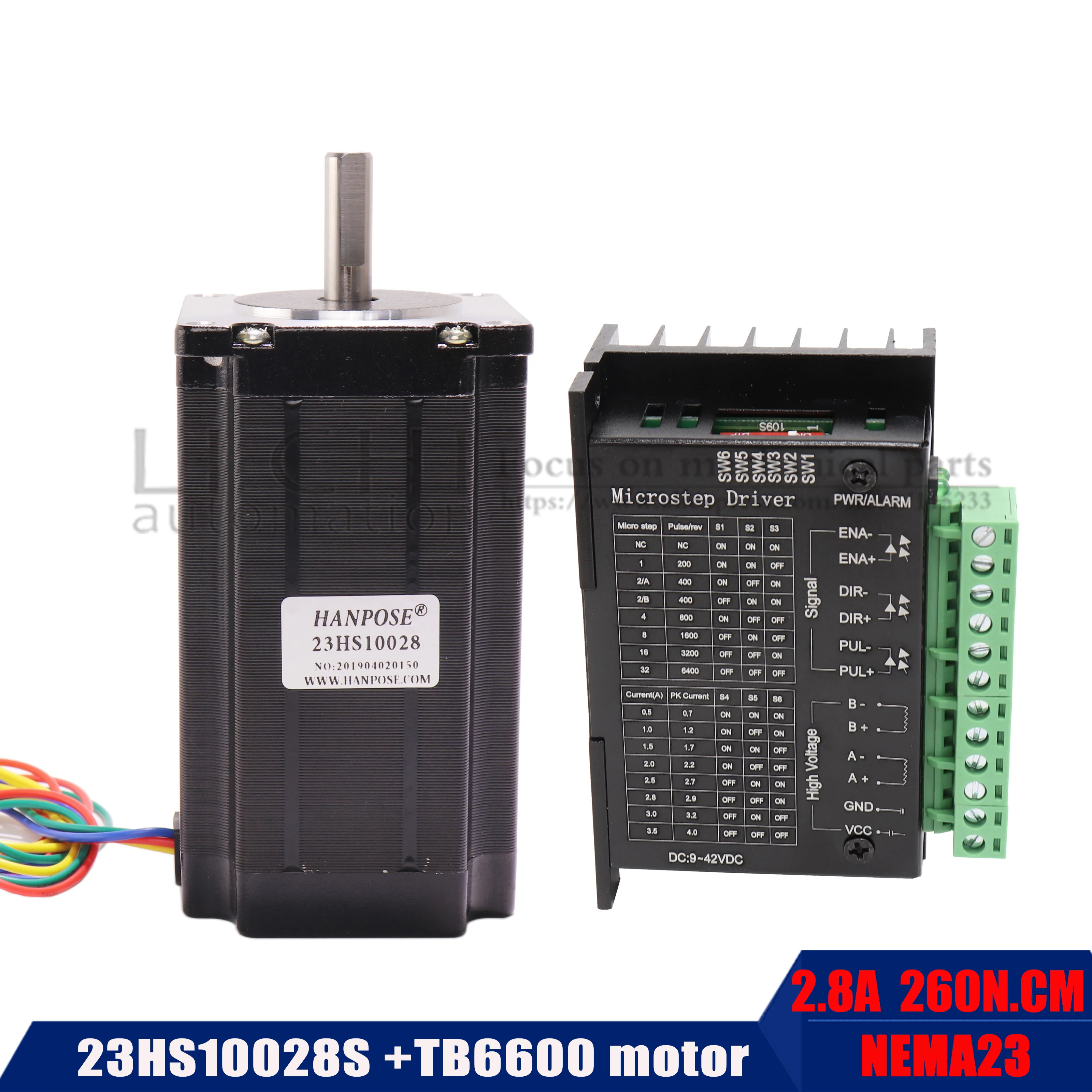 4-driver de Nema cm com Nema Tb6600 para Robô de Impressora Bygh Motor Deslizante 23hs10028s 2.8a 260n. 17 4a 9 42 v 3d 57 23