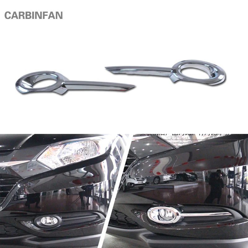 2Pcs/Set car Styling For Honda HR-V HRV Vezel 2014 2015 2016 ABS Front Head Fog Lights Lamp Covers Frame Trim Stickers C325 | Автомобили и