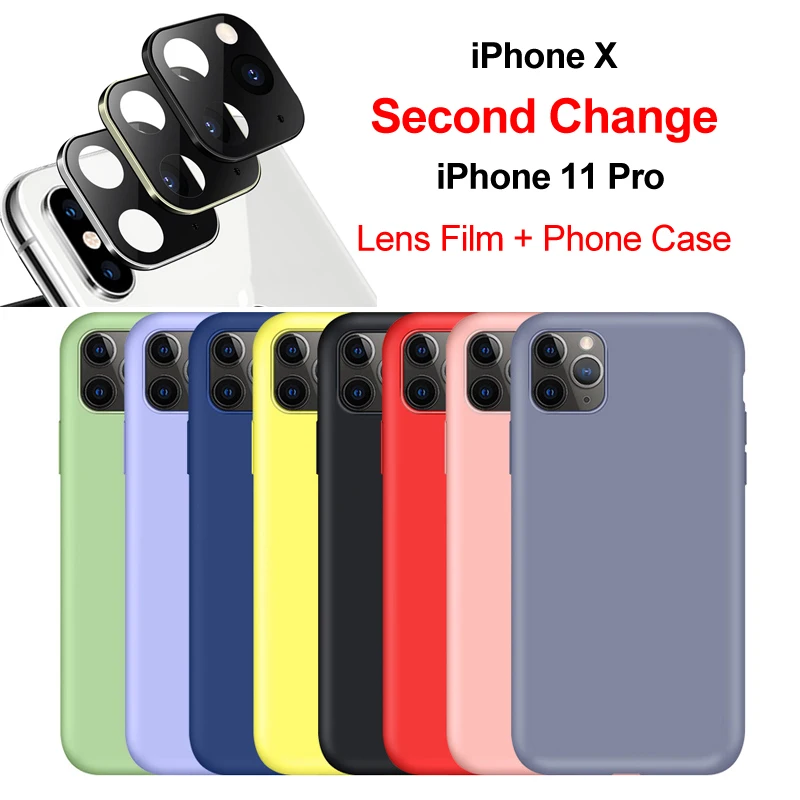 

Camera Lens for iPhone X XS MAX Second Change for iPhone 11 Pro + Case Shockproof Glass Film for iPhone X/XS/XS Max Ring Cover