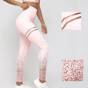 

2019 Lady Gold Stamp Print Stretchy High Waist Seamless Leggings Pants Trousers Energy Seamless Leggings Gym Girl leggins
