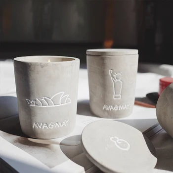 

Cement candle cup Silicone mold cup wax hand - made concrete craft cup cover silicone mold Cylindrical box molds support custom