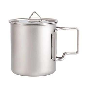

Titanium Water Cup 420ml Mug with Lid Portable for Outdoor Picnic Camping Travel H7JP