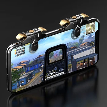 

Blue Shark Metal Mobile Phone Gamepad Game Trigger Joystick For PUBG Mobile Gamepad Fire Button Aim Key L1R1 Shooter Controller