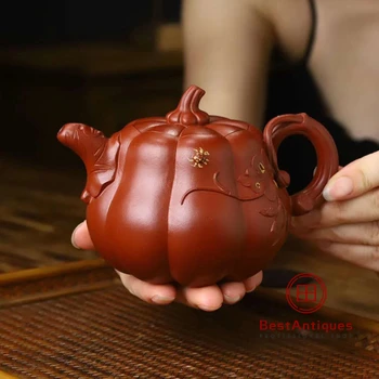 

Yixing Zisha Teapot Purple Clay Teapots Handmade Qingshuini Nangua 380cc