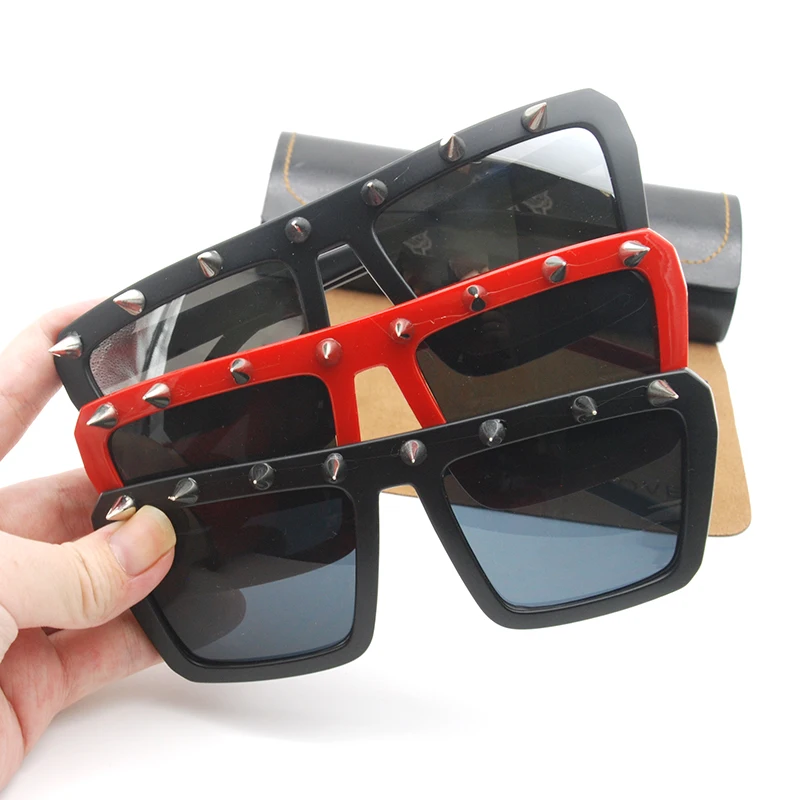 

Evove Steampunk Sunglasses Women Men Rivet DIY Spikes Sun Glasses for Woman Party Shows Punk Hip Hop Vintage Shades