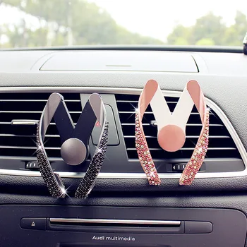 

M-shaped Diamond Car Fashion Phone Holder For iPhone X XS Max 8 8Plus Support Mobile Air Vent Mount Car Holder Phone Stand in Ca