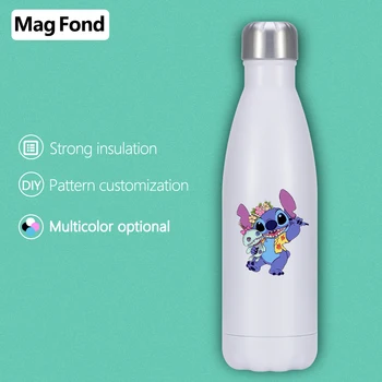 

Stitch 500ML Stainless Steel Water Bottle Double-Wall Vacuum Flask BPA Thermos for Sport Hiking Coffee Keep Hot/Cold Bowling