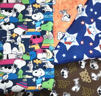 

145cm Width Cartoon Dogs Print Polyester Canvas Fabric for Boy Backpacks Slipcover Cushion Cover Tablecloth Curtain DIY