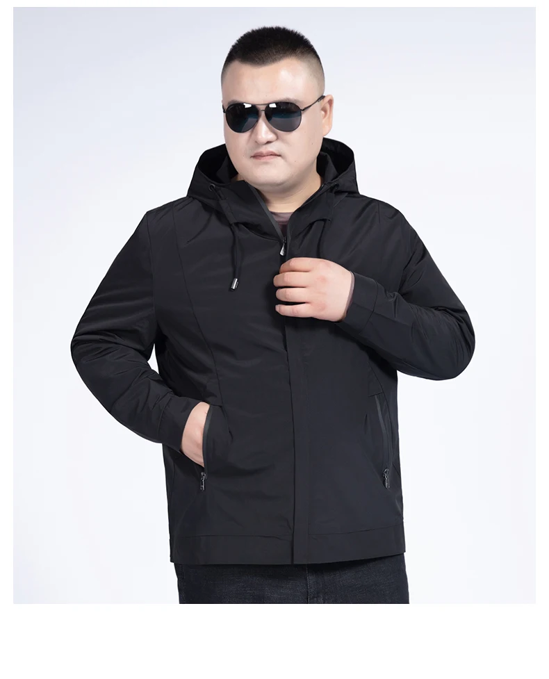 Большие размеры 10XL 8XL 6XL 5XL брендовая мужская куртка черная Повседневная однотонная Свободная куртка-бомбер с капюшоном Трендовое пальто в стиле хип-хоп Уличная одежда