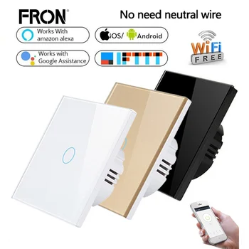 

Smart switch,touchTUYA WIFI switch,Remote, EU standard switch, white crystal, glass panel, 1 set, 1 way, wall touch screen