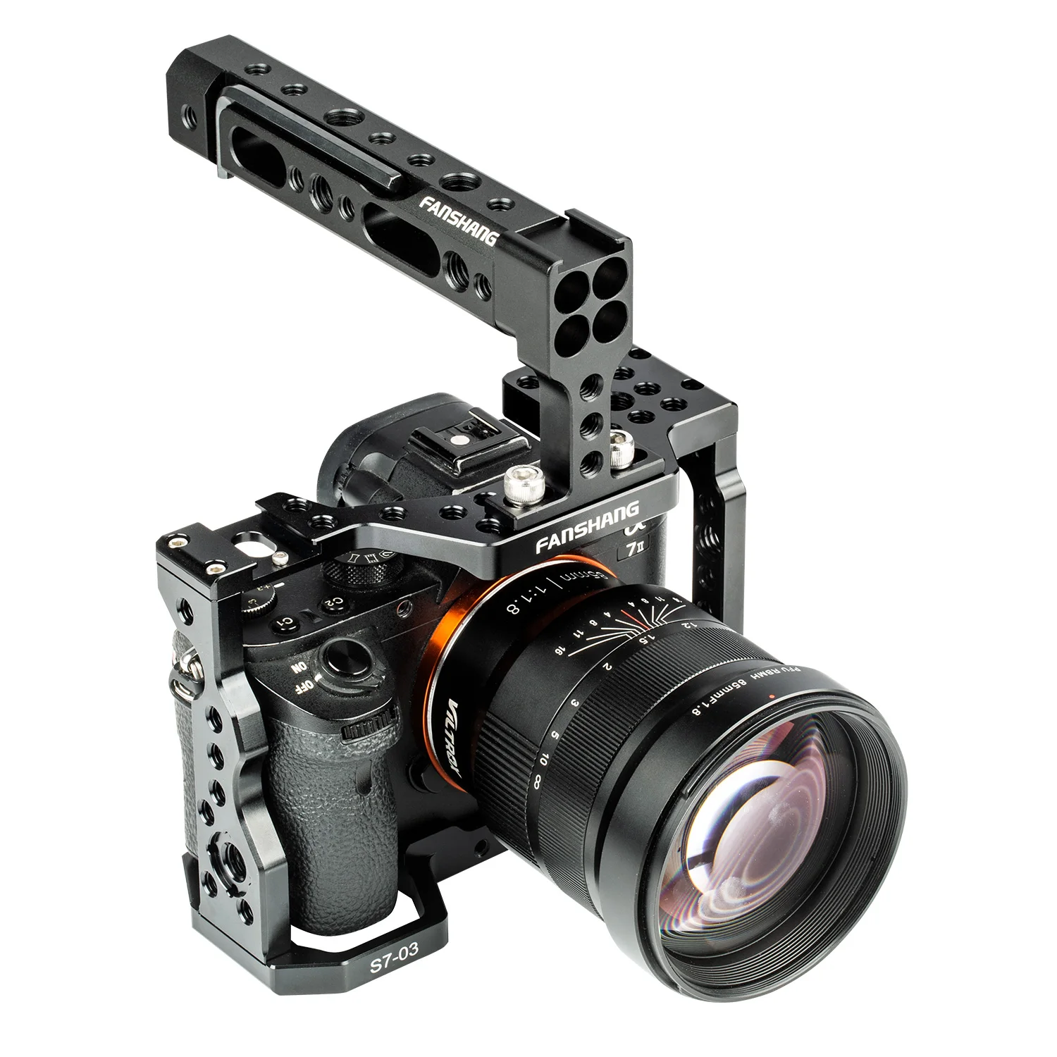 Алюминиевая клетка для камеры комплект Риг видео стабилизатор+ верхняя ручка+ непрерывный фокус+ материя коробка для sony A7RIII A7III A7II A7RII A7SII A7 DSLR