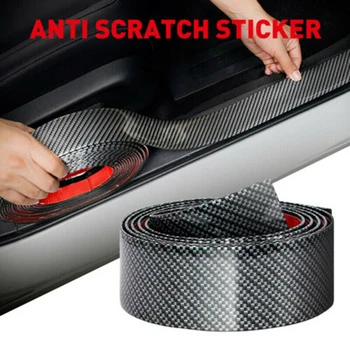 

100% Brand New Accessories Carbon Fiber Car Door Plate Sill Scuff Cover Anti Scratch Sticker 2M Scratch-proof