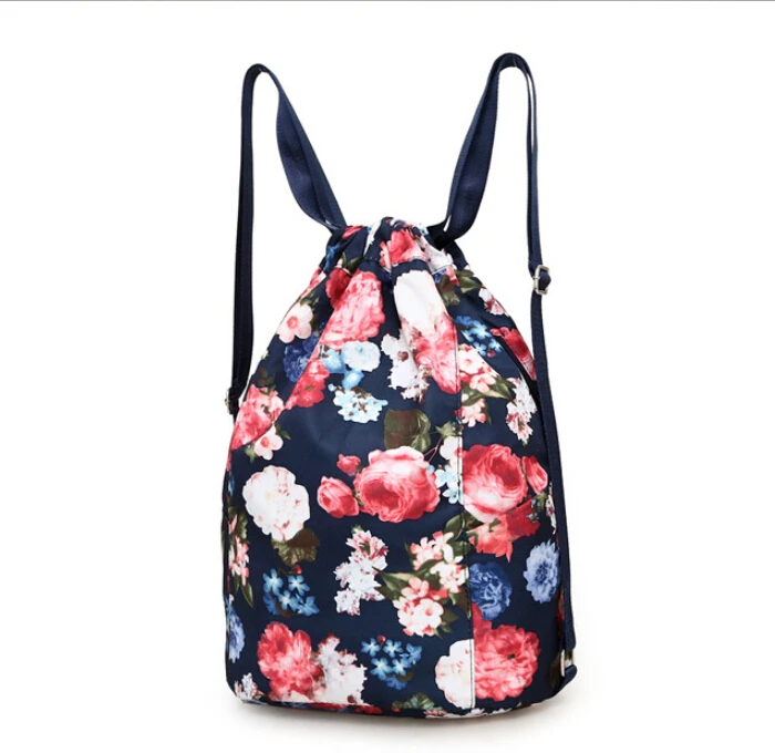 Принт походный рюкзак, женский цветочный Повседневный Рюкзак Студенческая сумка сумки на шнурке