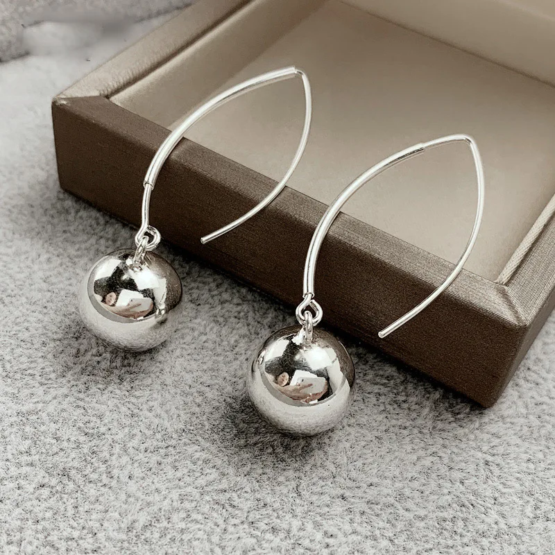 FOXANRY Prevent Allergy 925 Sterling Silve Drop Earrings for Women Trendy Elegant Vintage Creative Round Ball Party Jewelry Gift - Image 3