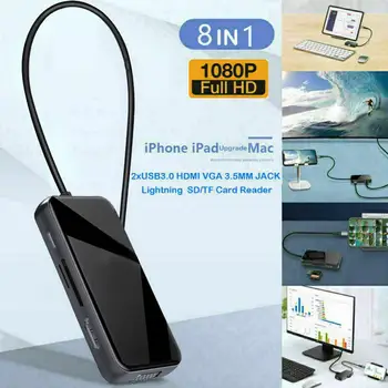 

Suitable For Iphone Series Up To To Hdmi+vga+usb Audio Converter For Phone Usb3 Hub Apple Hub Adapter Charger Mobile M4B7