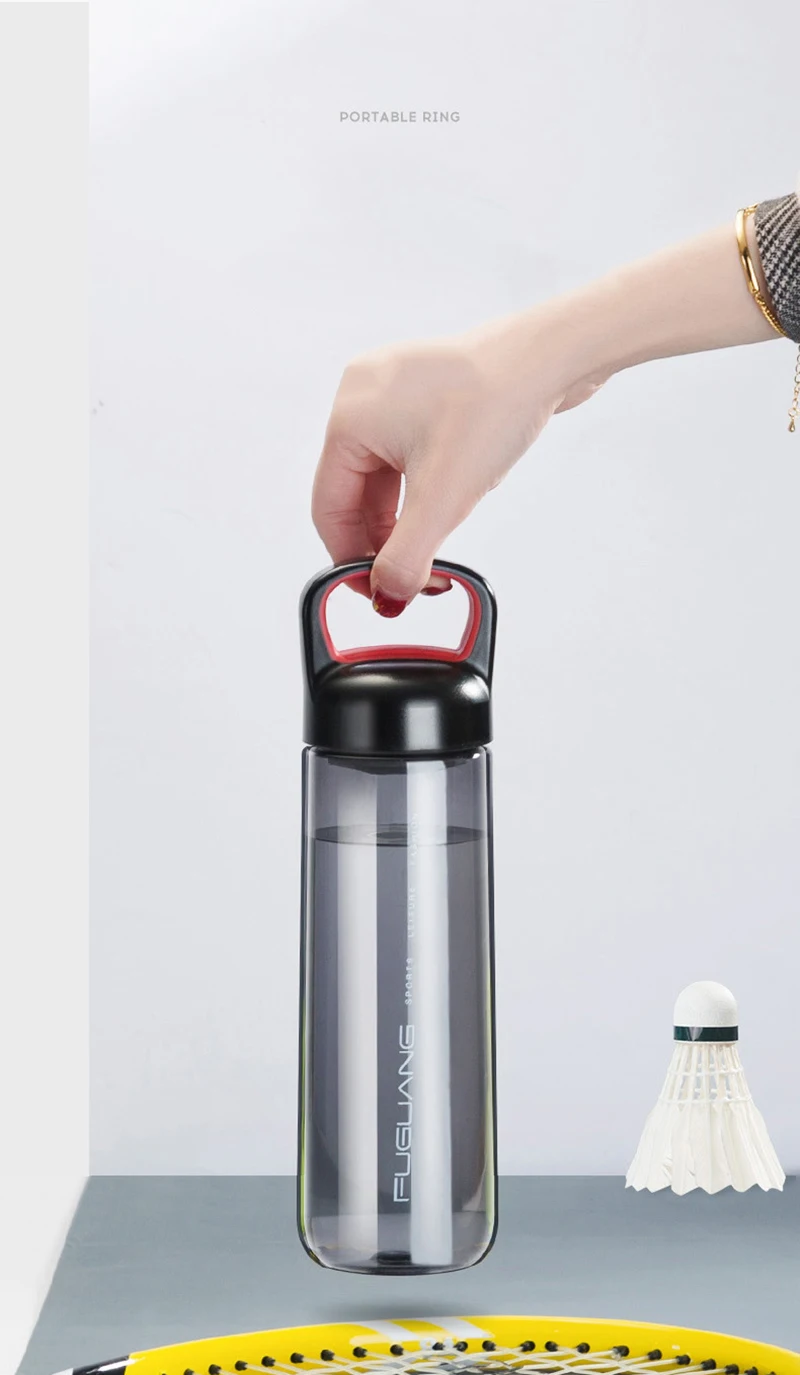 JOUDOO 700ml Plastic Sports Water Bottles With Handle Portable Outdoor Space Bottle Bicycle Camping Leakproof Water Bottles