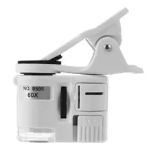 Универсальный 60X мобильный телефон Макрос микроскопа объектив зум Микро камера клип с светодиодный светильник камера клип оптический инструмент с сумкой