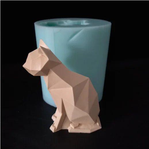 3D Geometric Animals Shape Silicone Mold Geometry Cat Fondant Mould DIY Candles Clay Resin Household Craft Cake Decoration Tools | Дом и сад
