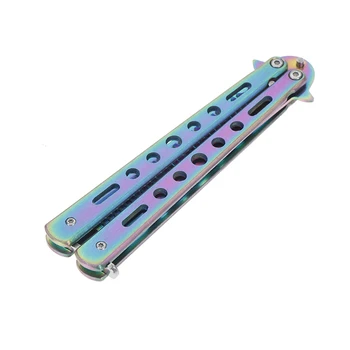 

Foldable Comb Stainless Steel Practice Training Butterfly Knife Comb Beard & Moustache Brushes Hairdressing Styling Tool