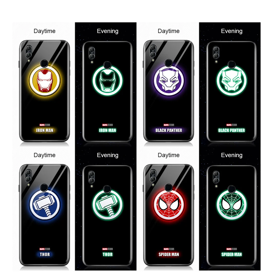 Блестящий чехол для Huawei Honor 10 Lite P Smart с логотипом супергероя Marvel Avenger