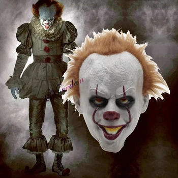 

Pennywise The Clown Mask Stephen King's It Scary Horror Cosplay Latex Masks Helmet Joker Clown Halloween Party Costume Prop 2019