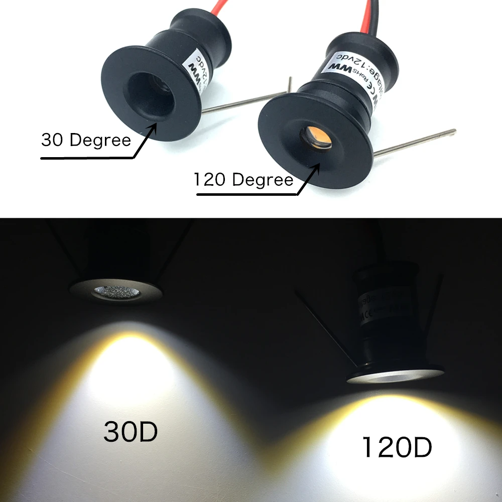 Small Spot Light 1W Mini LED Spotlight 12V Dimmable 15mm