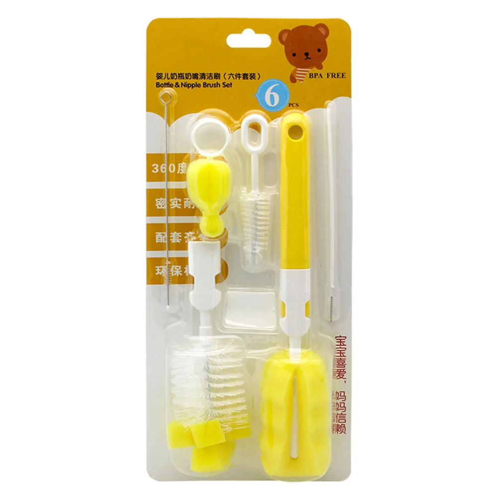 7pcs/Set Baby Milk Bottle Brush Cleaning Tool Water Cup Cleaning Bottle Nipple Pacifier Straw Tube Cleaner Glass Milk Cup#10
