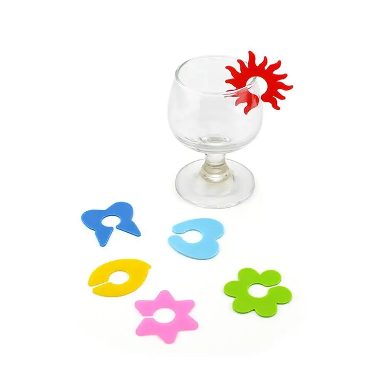6 шт. маркер стакан для вина лепестки дизайн Красочные Креативные - Цена: 94,51 руб.