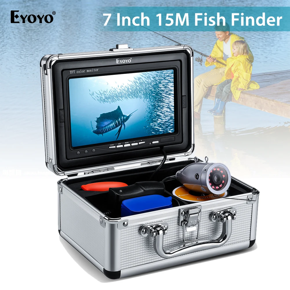 Eyoyo Ef07 Telecamera Subacquea Per La Pesca 1000Tvl Hd Telecamera Per La Pesca 12Pcs Ir Luce Subacquea Macchina Fotografica Per Il Ghiaccio Più Profo