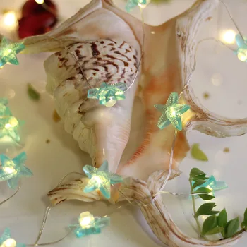 

Fairy Blue Starfish Battery Option Copper Wire String Lights 2m LED Decor For Christmas Garland On The Window luci led natale