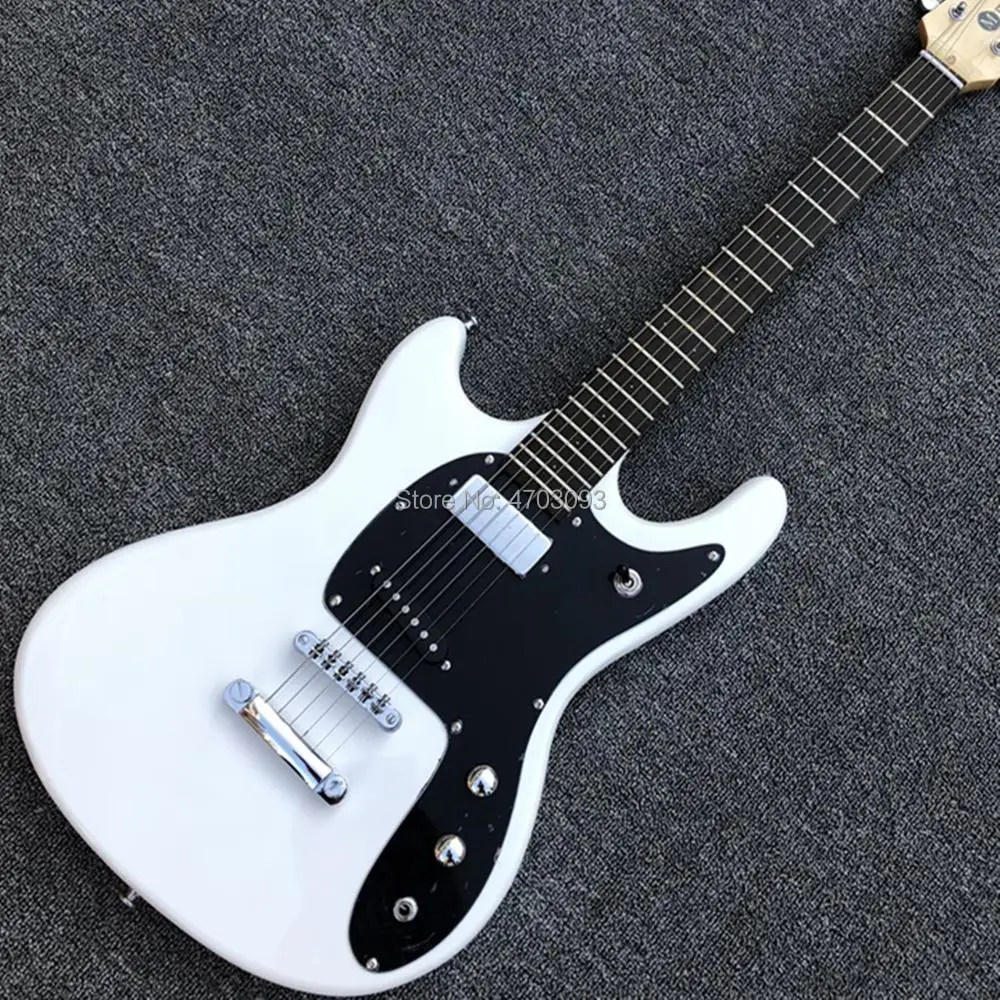 

Good Quality White Color Electric Guitar,MOSRITE JRM Johnny Ramone Model, Chrome hardwares, ebony fretboard,Free Shipping