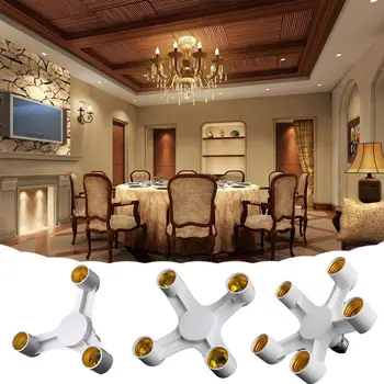 

E27 3 in 1 360° LED Base Holder Socket Light Converter Screw White Flexible