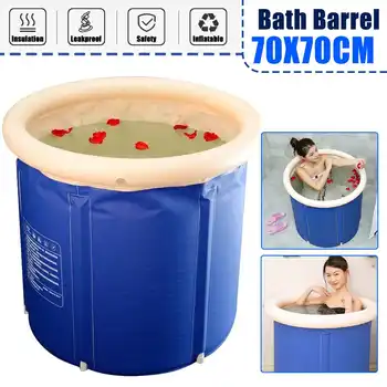 

Portable Foldable Bathtub High quality Thickened Adult Inflatable Bathtub Home Single SPA Massage Pool Plastic Bathing Bucket