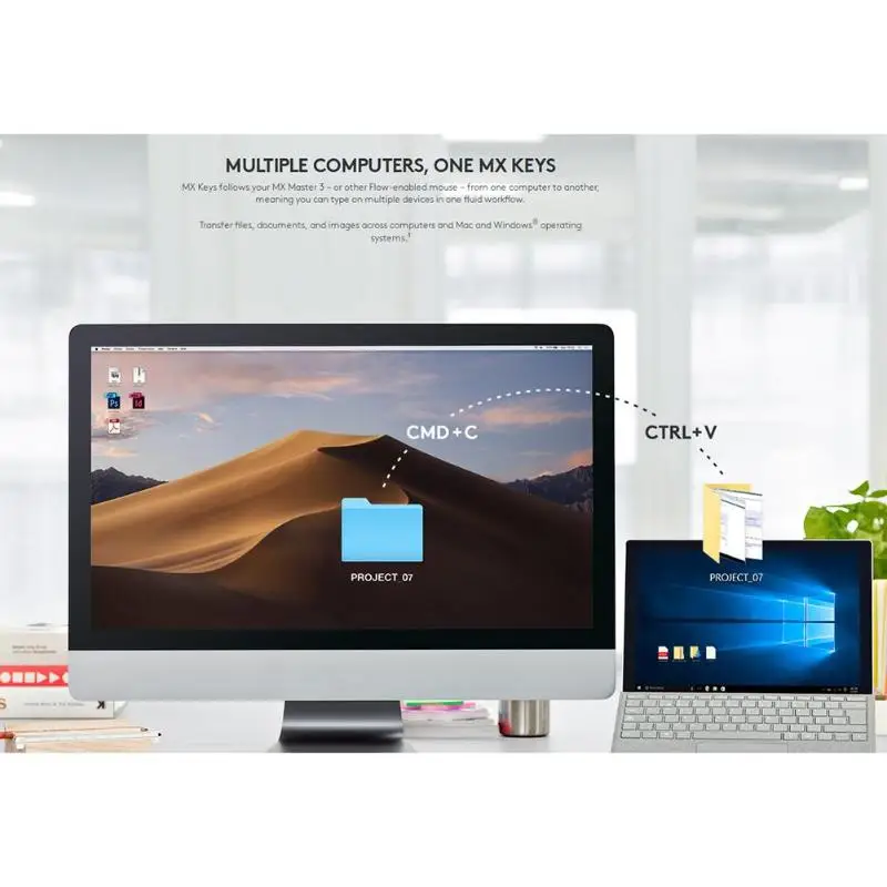 Клавиатура logitech MX Keys, 2,4 ГГц, Bluetooth, двойной режим подсветки, перезаряжаемая, легко переключаемая, для домашнего офиса, 109 клавиш, беспроводная клавиатура