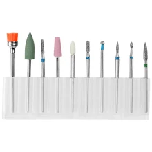 ABVP 10 шт. кутикулы чистые сверла набор, Алмазный гвоздь вольфрамовый стальной сплав Шлифовальная головка набор для русского маникюра