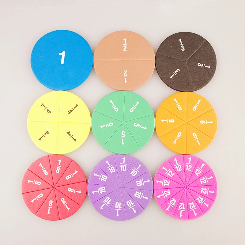 

Montessori Educational Math Toys for Children Early Learning Intelligence Preschool Teaching Number Fractions Circles