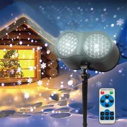 Projecteur de flocon de neige LED, lumière de noël en plein air, effet de chute de neige, lampe de scène Laser pour vacances, fête en famille, lampe d'ambiance 