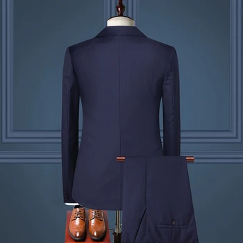 Men's Suit Jacket+Pants Formal Business Office Suit Wedding Suit Ceremony Suit Slim Fit Two Pcs Set Men's Tuxedo Single-Breasted M-Plus Size 4XL Men's Suits 6
