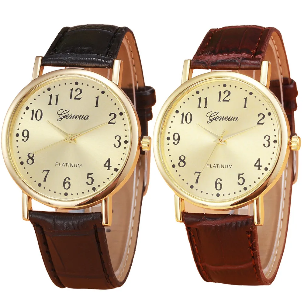 

Woman Retro Design Watches Leather Band Analog Alloy Quartz Wrist Watch Quartz Watch Clock Women Relogio Feminino Black Brown~