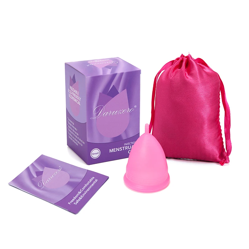 1Pack-Bag-box-Pink 2 шт, медицинский сорт, силиконовая менструальная чашка, менструальная чашка, Менструальный коллектор, Женский гигиенический период, чашка для менструального периода - Цвет: 1Pack-Bag-box-Pink