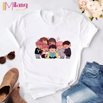 

Kawaii Funny kpop Femme t-shirt Harajuku Ullzang Fashion Korean style T-shirt Women Casual Short Sleeve JIN SUGA J HOPE Tops Tee
