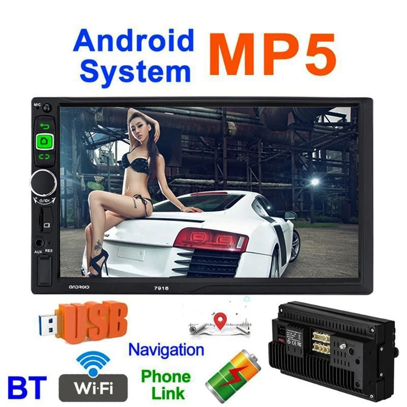 Автомобильный MP5 плеер 7 дюймов 2DIN G M Радио 1024x600 HD DVD плеер с Bluetooth CarPlay FM gps навигация