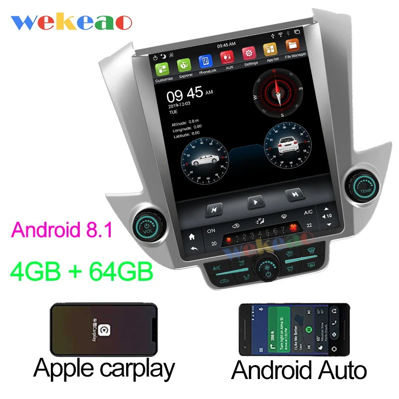 Android Car Radio Wekeao вертикальный экран Tesla стиль 12,1 ''Android 8,1 автомобильный DVD gps Навигатор Радио для Chevrolet Tahoe Suburban Yukon - Цвет: Android Car Radio