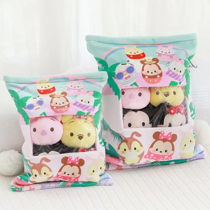 Tsum Mickey Minnie Медведь Даффи стеллалу Хелло Китти моя мелодия Cinnamoroll ЦУМ Микки Минни анпанман байкинман плюшевая подушка для куклы сумка для хранения - Цвет: Tsum Mickey Minnie