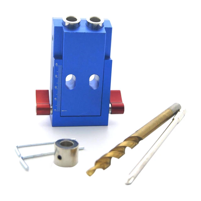 105402 Katsu Pocket Hole Drilling Jig Kit With Step Bit Woodworking Joinery  Tool - AliExpress