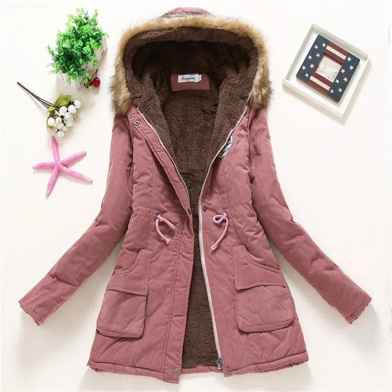 Женское зимнее теплое пальто с капюшоном, ветрозащитная парка из искусственного меха, куртка, Тренч, верхняя одежда, 50-75 кг, утепленная хлопковая куртка для женщин, s 116 см# GB