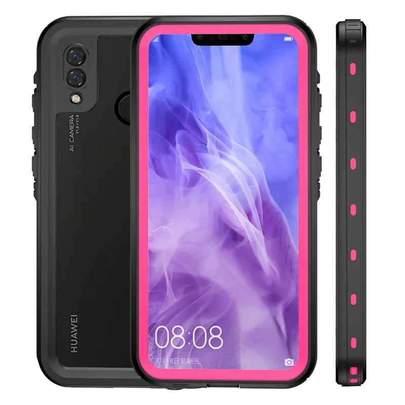 360 полный водонепроницаемый чехол для huawei p30 pro mate20 pro Жесткий ПК TPU тяжелый противоударный чехол для huawei p20 lite p20 pro p30 чехлы - Цвет: pink
