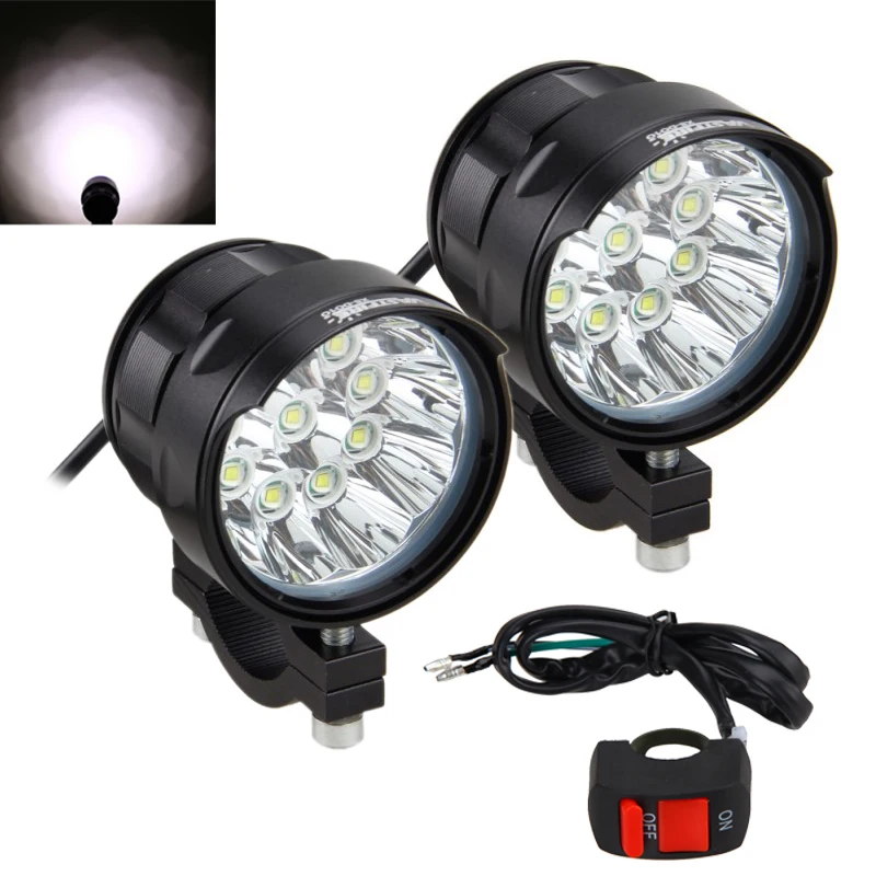 

5Modes High Mid Low Strobe SOS 180W/Pair 7000LM/PC 10x XM-L T6 LED Motorcycle Headlight Spot Work Light Offroad Driving Fog Lamp