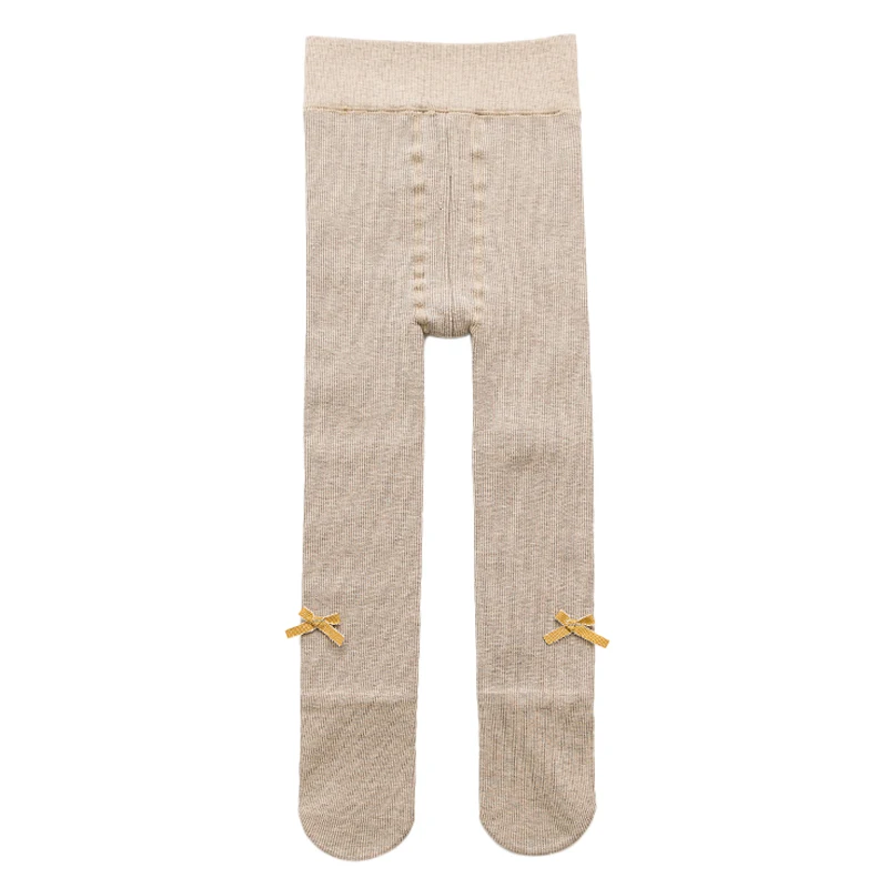 A Children Autumn Winter Bowknot Tights Cotton Baby Girls Pantyhose Kids Infant Knitted Collant Tights for 0-4 Yrs New - Цвет: A