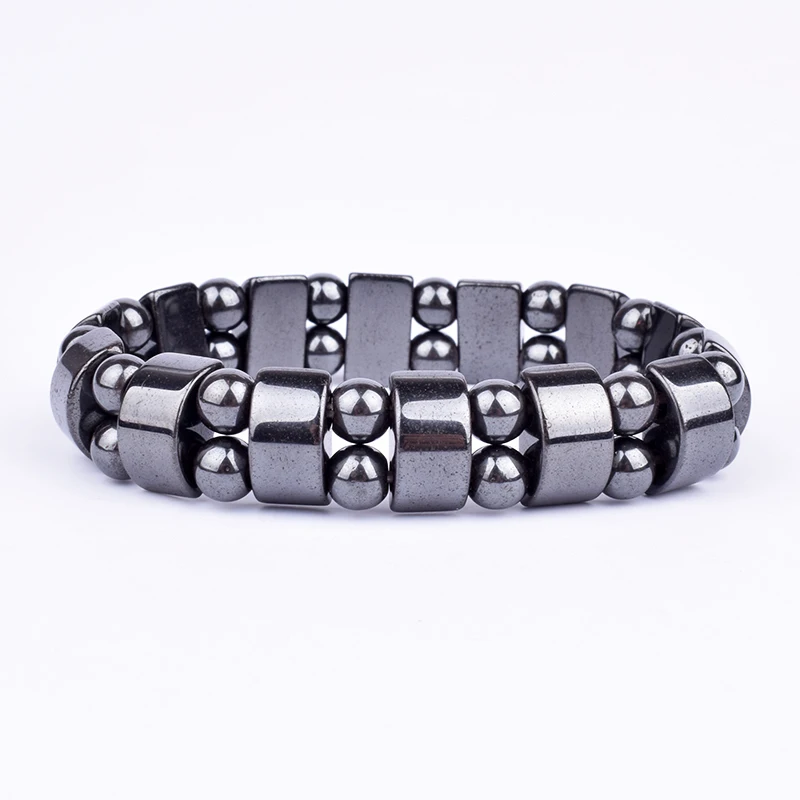 Fashion Energy Hematite Magnetic Bracelets Men Nature Silver color Hematite Charm Bracelets for Women High Polish Energy Jewelry